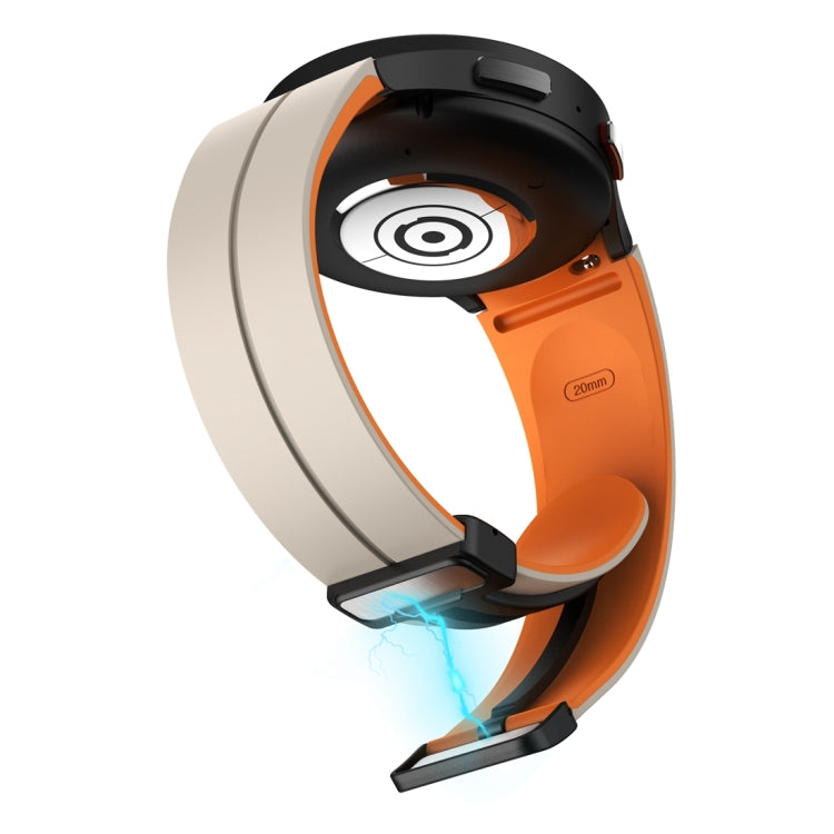 For Samsung Galaxy Watch 6 / 6 Classic Dual Color Magnetic Folding Buckle Silicone Watch Band