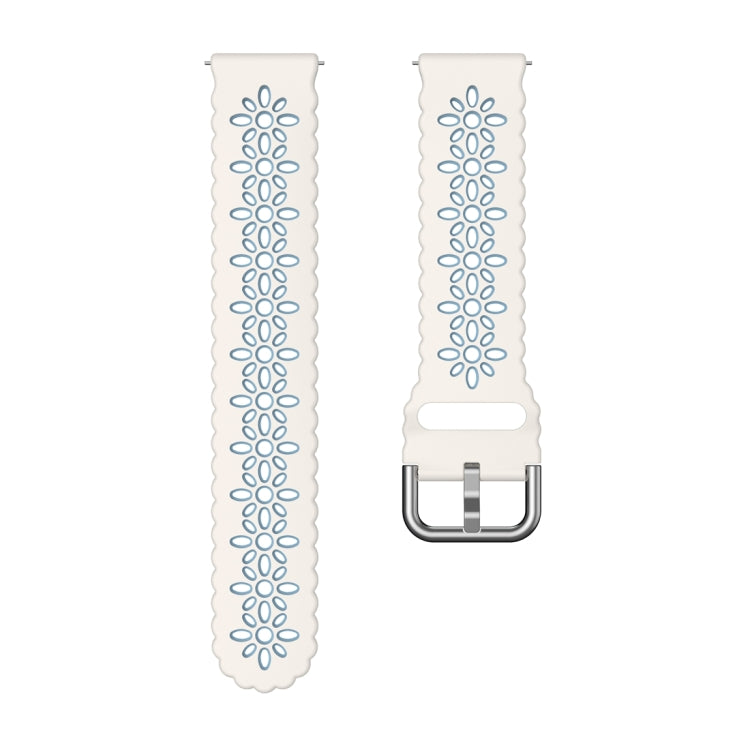 For Samsung Galaxy Watch 6 / 6 Classic Two Color Plum Blossom Hollowed Silicone Watch Band
