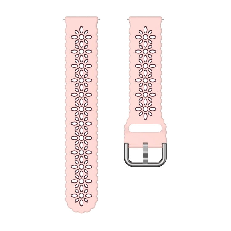 For Samsung Galaxy Watch 6 / 6 Classic Two Color Plum Blossom Hollowed Silicone Watch Band