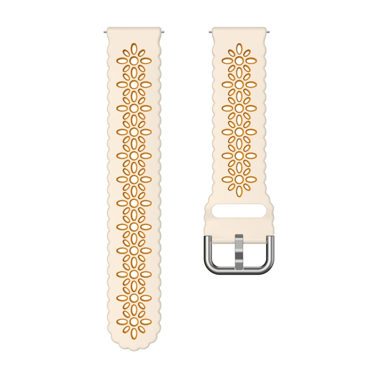 For Samsung Galaxy Watch 6 / 6 Classic Two Color Plum Blossom Hollowed Silicone Watch Band