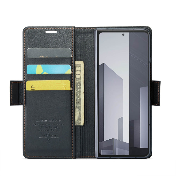 For Samsung Galaxy Z Fold6 5G CaseMe 023 Butterfly Buckle Litchi Texture RFID Anti-theft Leather Phone Case