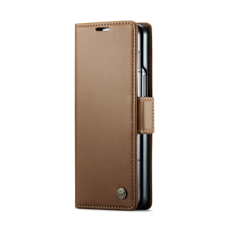 For Samsung Galaxy Z Fold6 5G CaseMe 023 Butterfly Buckle Litchi Texture RFID Anti-theft Leather Phone Case