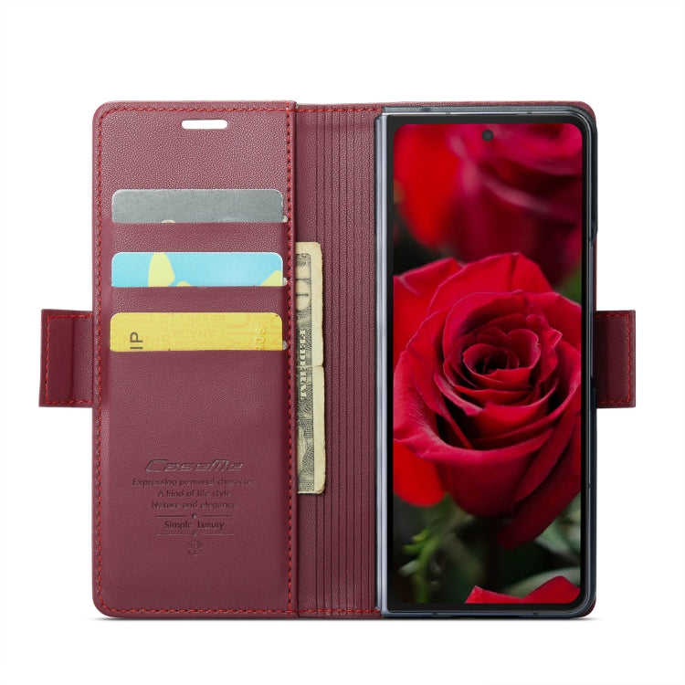 For Samsung Galaxy Z Fold6 5G CaseMe 023 Butterfly Buckle Litchi Texture RFID Anti-theft Leather Phone Case