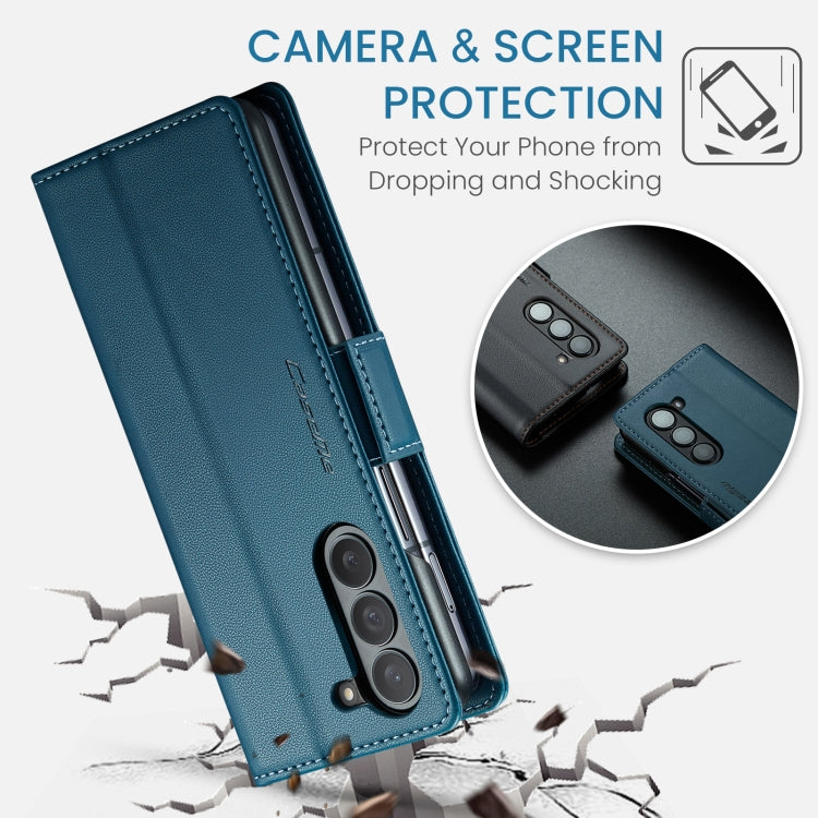 For Samsung Galaxy Z Fold6 5G CaseMe 023 Butterfly Buckle Litchi Texture RFID Anti-theft Leather Phone Case