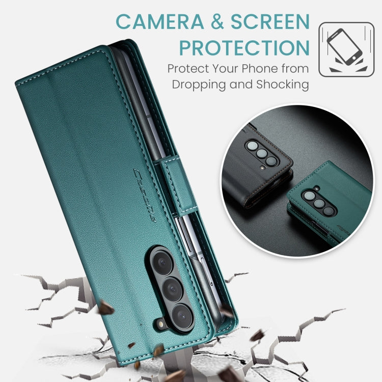 For Samsung Galaxy Z Fold6 5G CaseMe 023 Butterfly Buckle Litchi Texture RFID Anti-theft Leather Phone Case