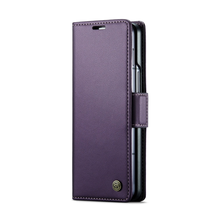 For Samsung Galaxy Z Fold6 5G CaseMe 023 Butterfly Buckle Litchi Texture RFID Anti-theft Leather Phone Case