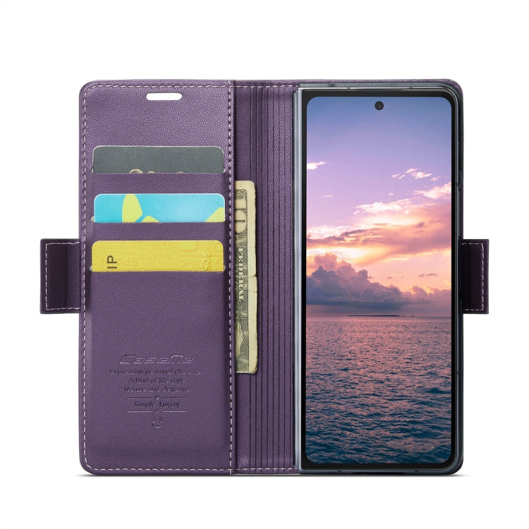 For Samsung Galaxy Z Fold6 5G CaseMe 023 Butterfly Buckle Litchi Texture RFID Anti-theft Leather Phone Case
