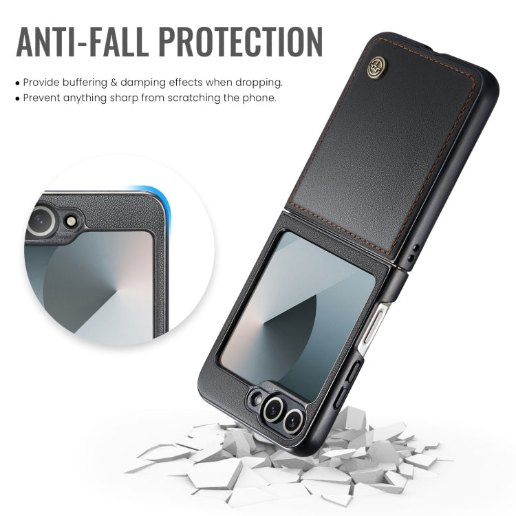 For Samsung Galaxy Z Flip6 / Flip7 FE CaseMe 023 Butterfly Buckle Litchi Texture RFID Anti-theft Leather Phone Case