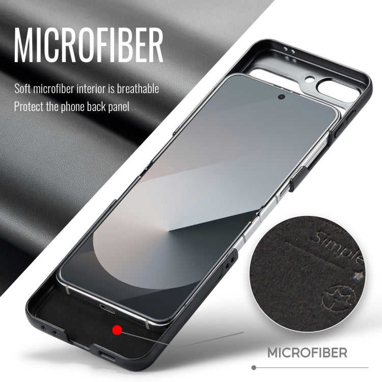 For Samsung Galaxy Z Flip6 / Flip7 FE CaseMe 023 Butterfly Buckle Litchi Texture RFID Anti-theft Leather Phone Case