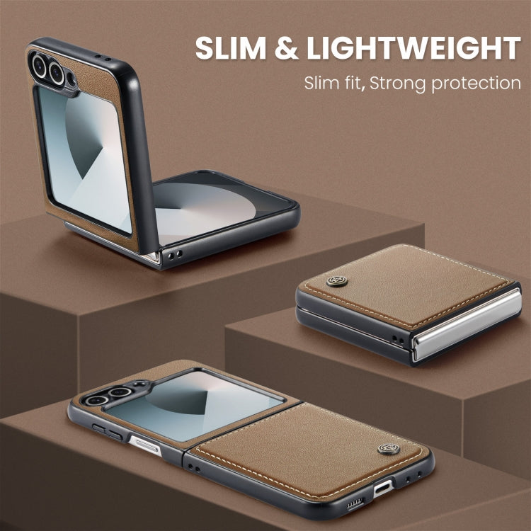 For Samsung Galaxy Z Flip6 / Flip7 FE CaseMe 023 Butterfly Buckle Litchi Texture RFID Anti-theft Leather Phone Case