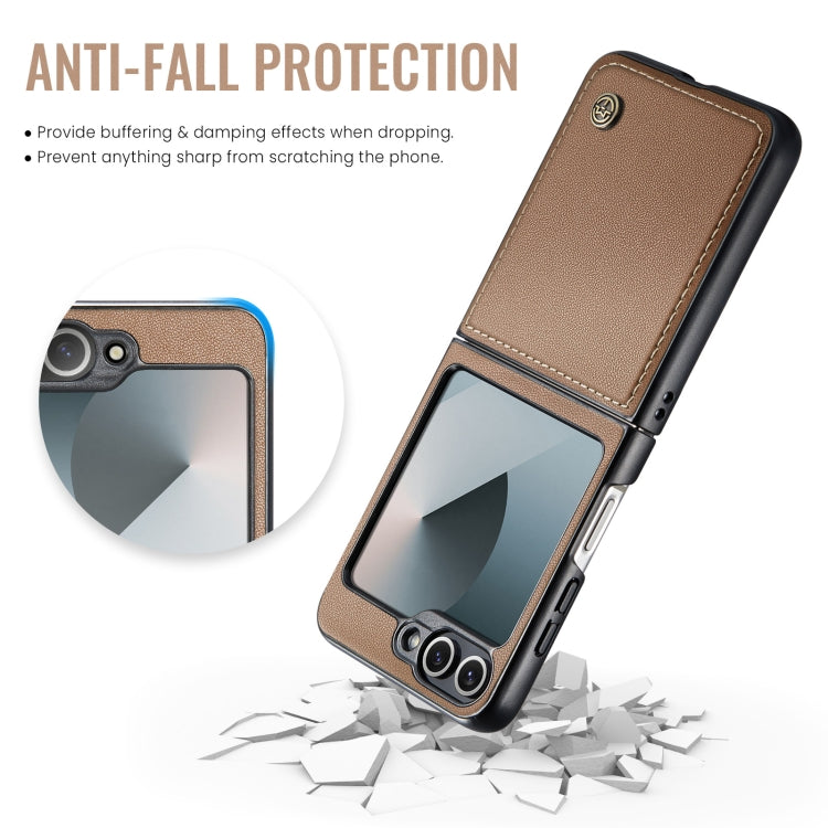 For Samsung Galaxy Z Flip6 / Flip7 FE CaseMe 023 Butterfly Buckle Litchi Texture RFID Anti-theft Leather Phone Case