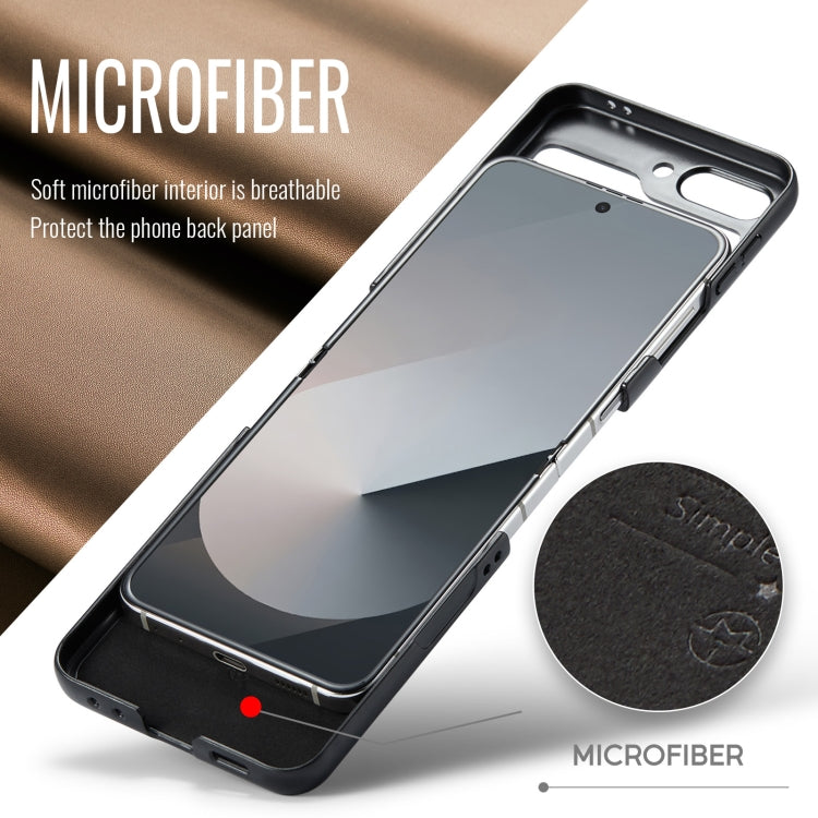 For Samsung Galaxy Z Flip6 / Flip7 FE CaseMe 023 Butterfly Buckle Litchi Texture RFID Anti-theft Leather Phone Case