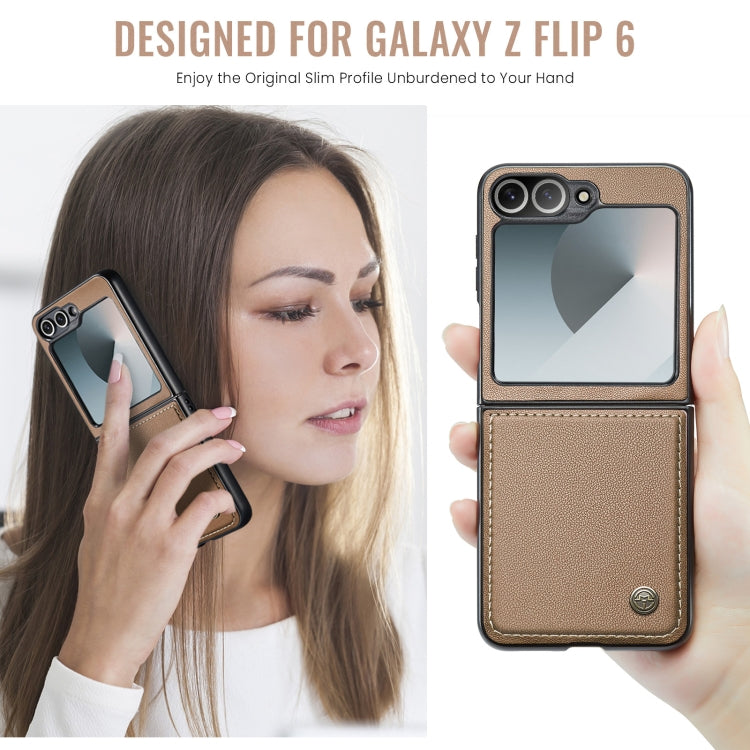 For Samsung Galaxy Z Flip6 / Flip7 FE CaseMe 023 Butterfly Buckle Litchi Texture RFID Anti-theft Leather Phone Case