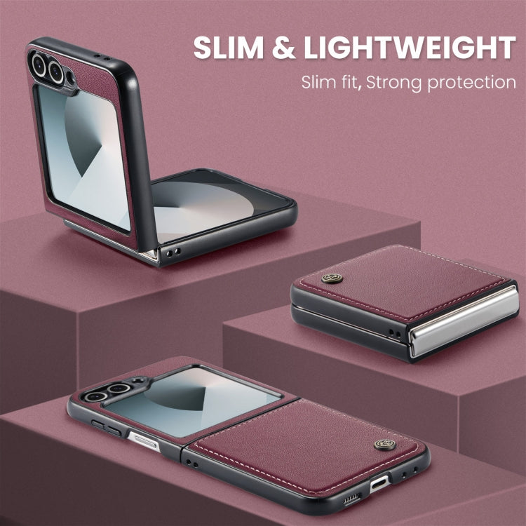 For Samsung Galaxy Z Flip6 / Flip7 FE CaseMe 023 Butterfly Buckle Litchi Texture RFID Anti-theft Leather Phone Case