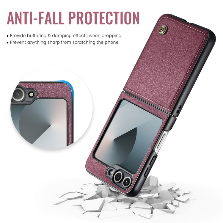 For Samsung Galaxy Z Flip6 / Flip7 FE CaseMe 023 Butterfly Buckle Litchi Texture RFID Anti-theft Leather Phone Case