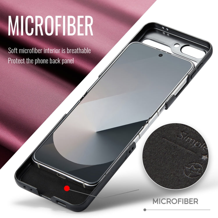 For Samsung Galaxy Z Flip6 / Flip7 FE CaseMe 023 Butterfly Buckle Litchi Texture RFID Anti-theft Leather Phone Case