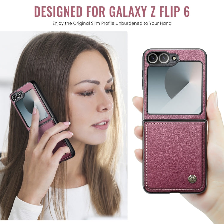 For Samsung Galaxy Z Flip6 / Flip7 FE CaseMe 023 Butterfly Buckle Litchi Texture RFID Anti-theft Leather Phone Case