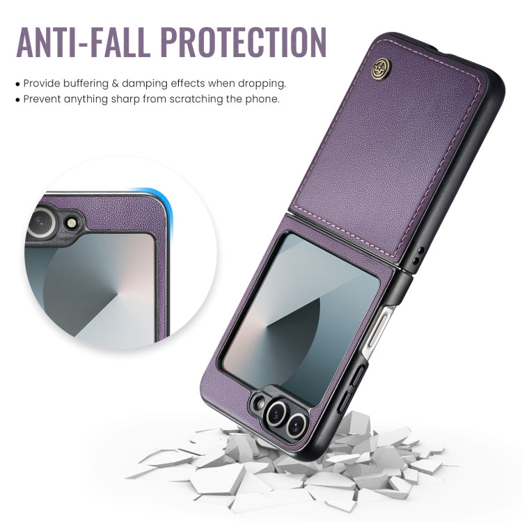 For Samsung Galaxy Z Flip6 / Flip7 FE CaseMe 023 Butterfly Buckle Litchi Texture RFID Anti-theft Leather Phone Case