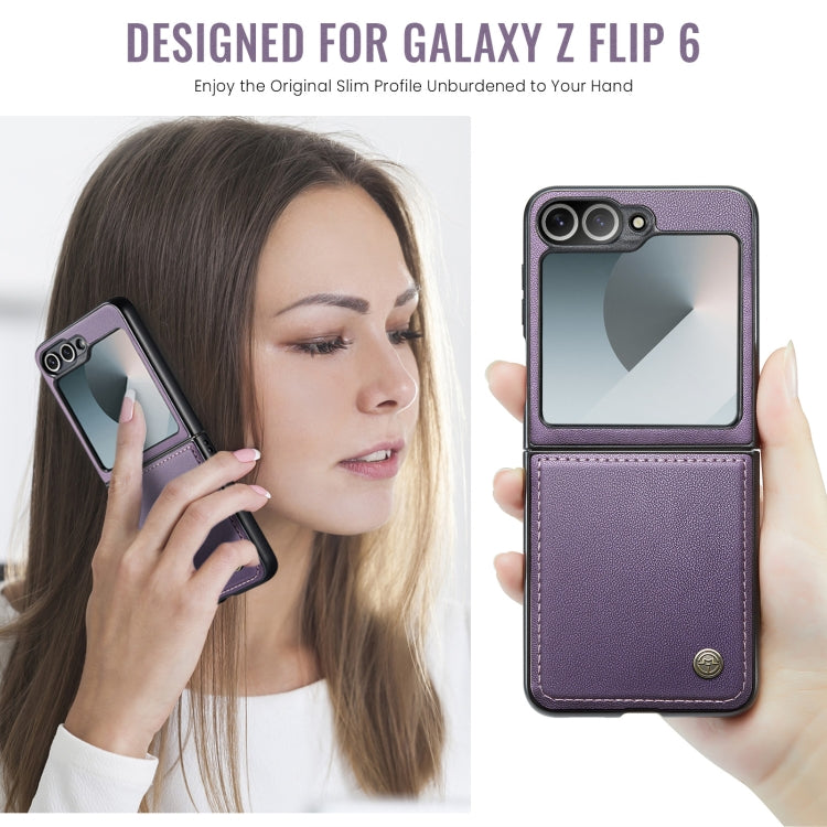 For Samsung Galaxy Z Flip6 / Flip7 FE CaseMe 023 Butterfly Buckle Litchi Texture RFID Anti-theft Leather Phone Case