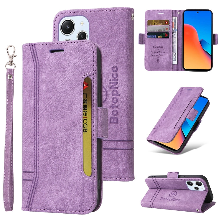 For Xiaomi Redmi 12 4G BETOPNICE Dual-side Buckle Leather Phone Case