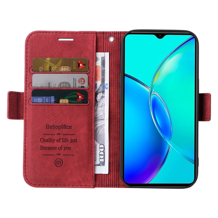 For vivo Y35+ BETOPNICE Dual-side Buckle Leather Phone Case