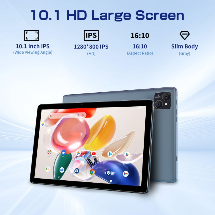 Pritom P30H 4G LTE Tablet, 10GB+128GB, 10.1 inch, Android 13 UNISOC T606 Octa Core CPU, Global Version with Google Play, US Plug(Gray Silver)