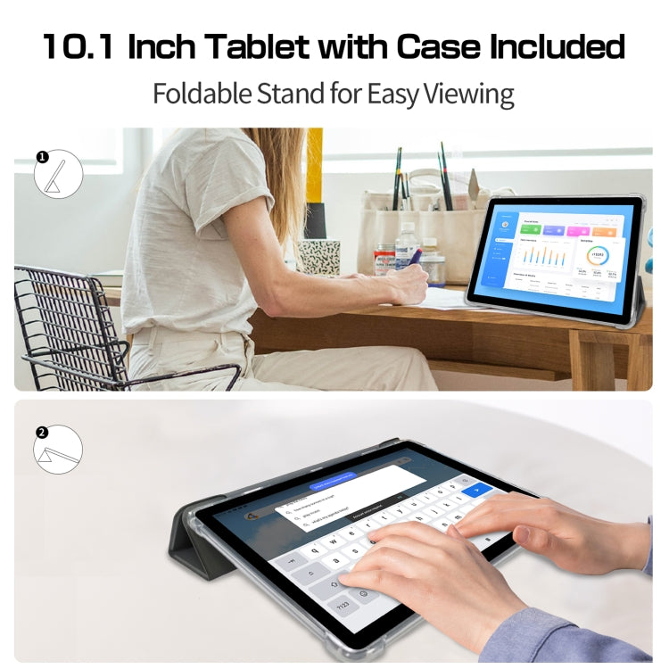Pritom P30H 4G LTE Tablet, 10GB+128GB, 10.1 inch, Android 13 UNISOC T606 Octa Core CPU, Global Version with Google Play, US Plug(Gray Silver)