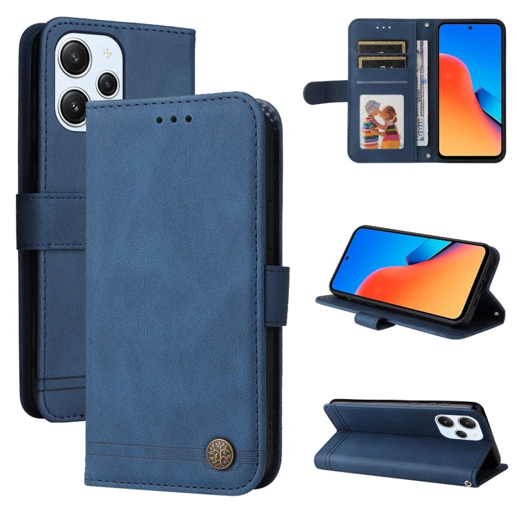 For Xiaomi Redmi 12 4G Skin Feel Life Tree Metal Button Leather Phone Case