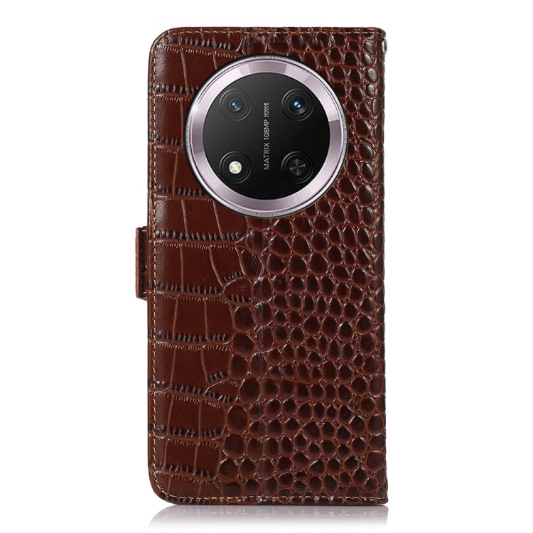 For Honor X9c 5G Global Crocodile Top Layer Cowhide Leather Phone Case