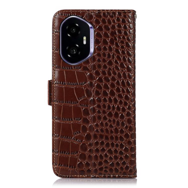 For Honor 400 Global 156.5mm Crocodile Top Layer Cowhide Leather Phone Case