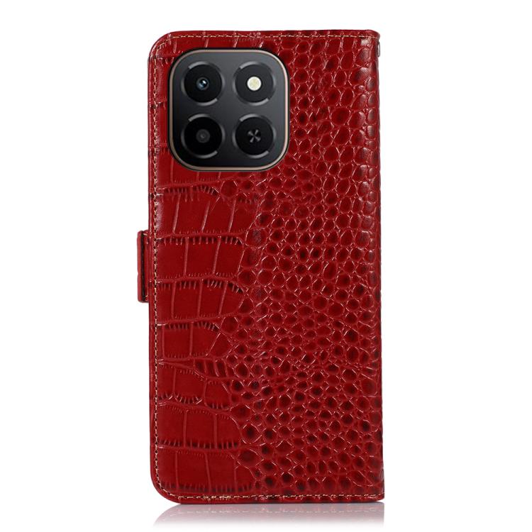 For Honor X6c 4G Crocodile Top Layer Cowhide Leather Phone Case