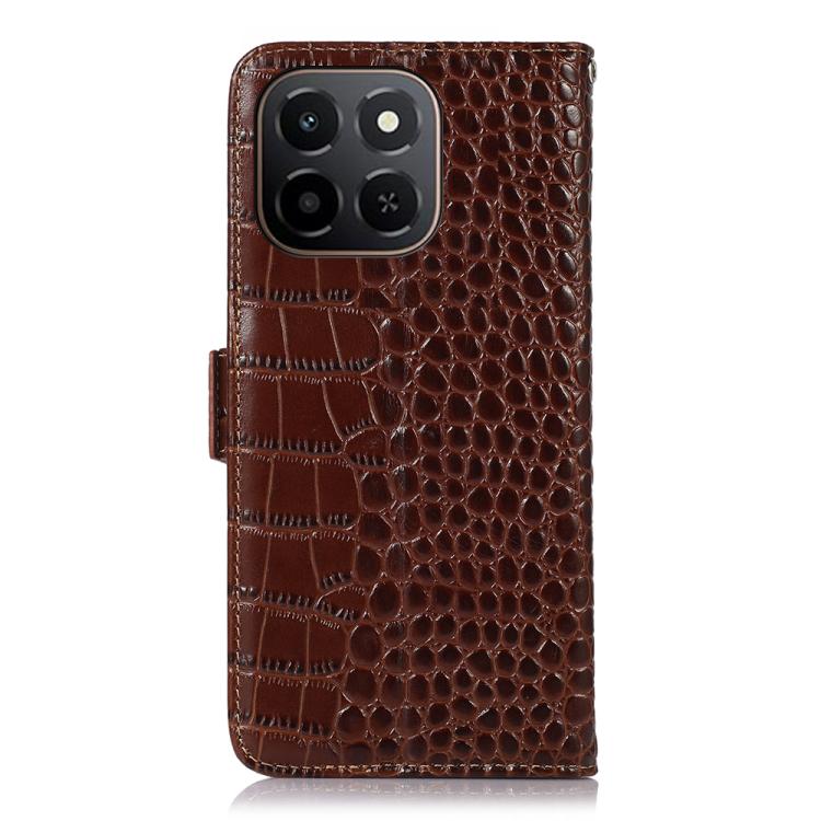 For Honor X6c 4G Crocodile Top Layer Cowhide Leather Phone Case