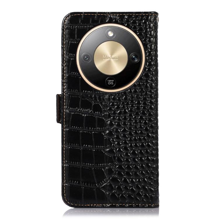 For Honor X9d 5G Crocodile Top Layer Cowhide Leather Phone Case