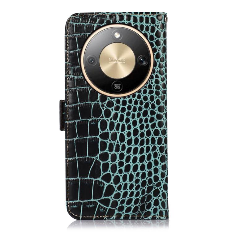 For Honor X9d 5G Crocodile Top Layer Cowhide Leather Phone Case