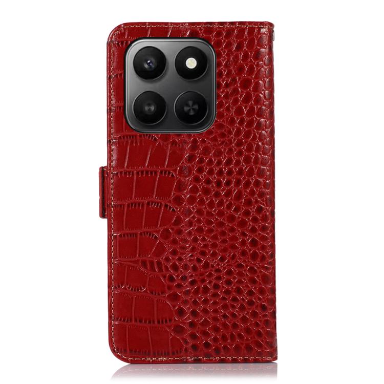 For Honor X7d 5G/400 Smart 5G Crocodile Top Layer Cowhide Leather Phone Case