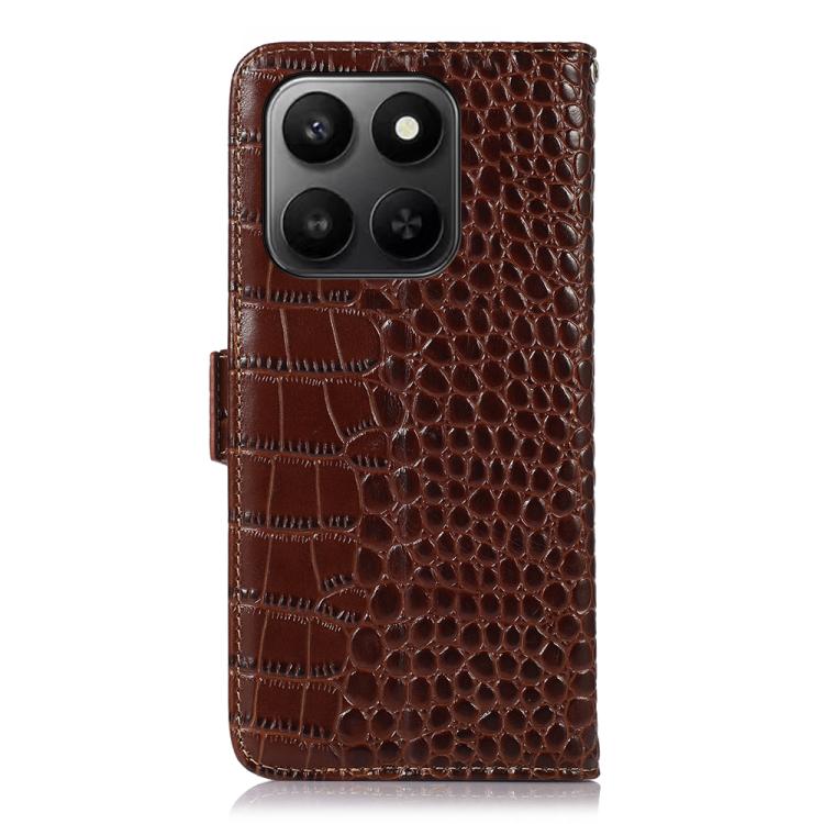 For Honor X7d 5G/400 Smart 5G Crocodile Top Layer Cowhide Leather Phone Case