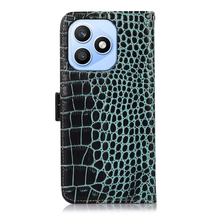 For Honor X8d 4G Crocodile Top Layer Cowhide Leather Phone Case