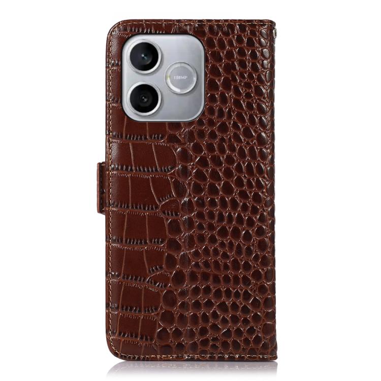 For Honor 600 Lite Global Crocodile Top Layer Cowhide Leather Phone Case