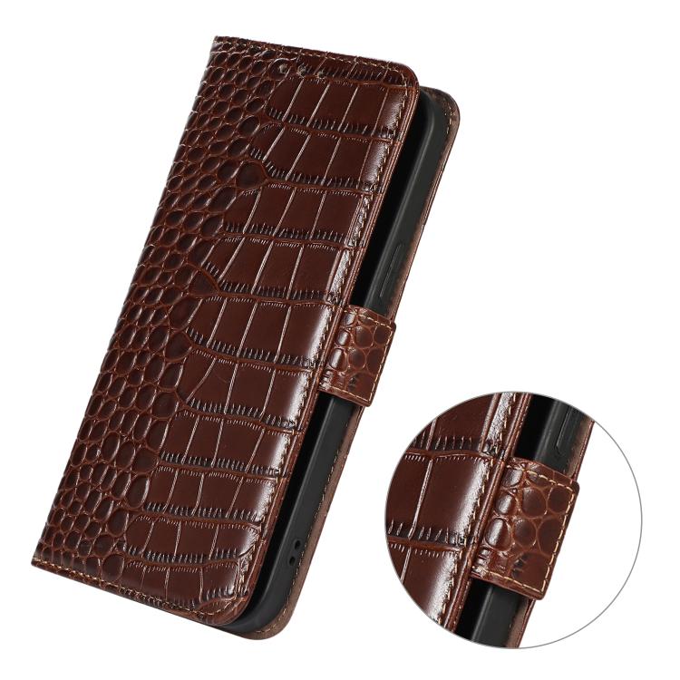For Honor 600 Pro Global Crocodile Top Layer Cowhide Leather Phone Case