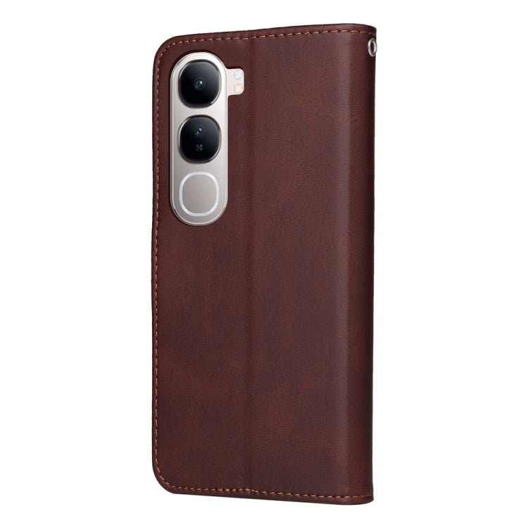 For vivo V40 Lite 4G / 5G IDN Classic Calf Texture Flip Leather Phone Case