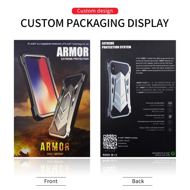 For iPhone X R-JUST Shockproof Dustproof Metal Armor Protective Case