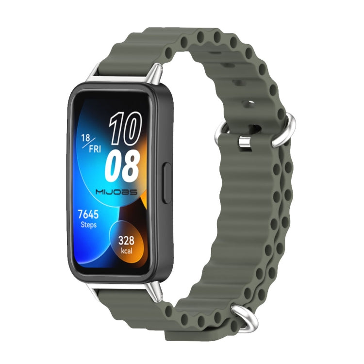 For Huawei Band 8 Mijobs Marine Silicone Breathable Watch Band