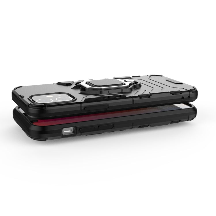 For iPhone 12 mini Shockproof PC + TPU Protective Case with Magnetic Ring Holder(Black)