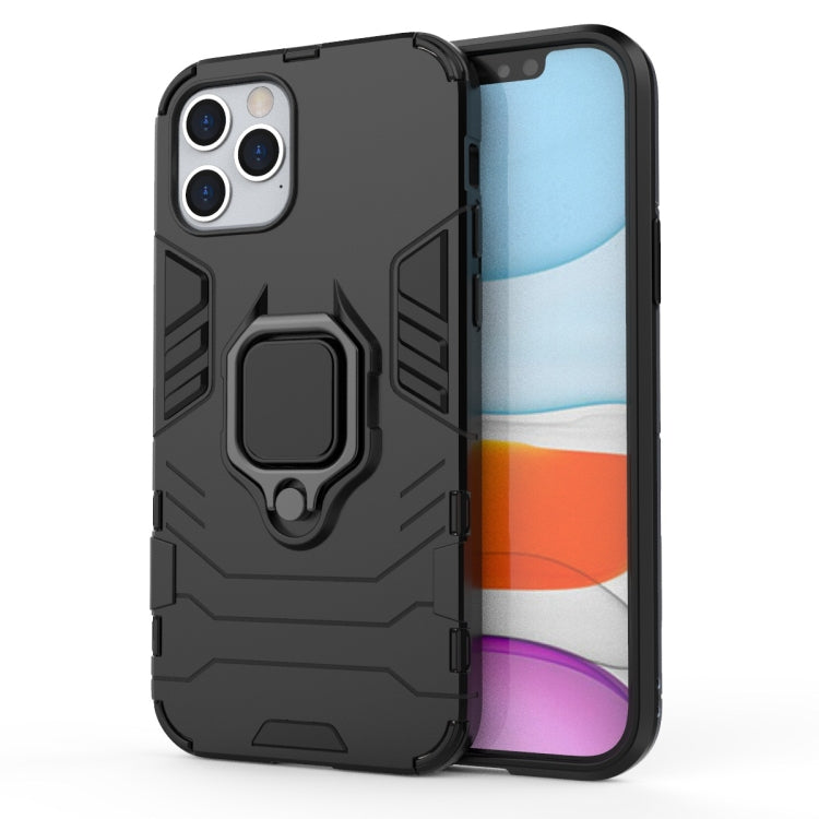 For iPhone 12 / 12 Pro Shockproof PC + TPU Protective Case with Magnetic Ring Holder