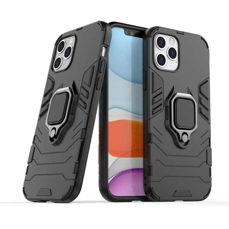 For iPhone 12 / 12 Pro Shockproof PC + TPU Protective Case with Magnetic Ring Holder