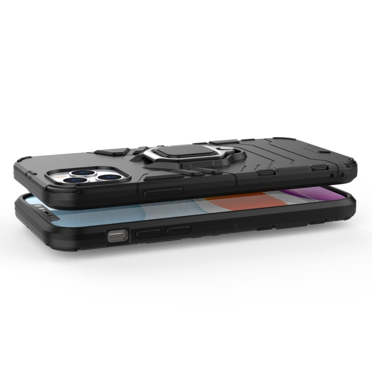 For iPhone 12 / 12 Pro Shockproof PC + TPU Protective Case with Magnetic Ring Holder
