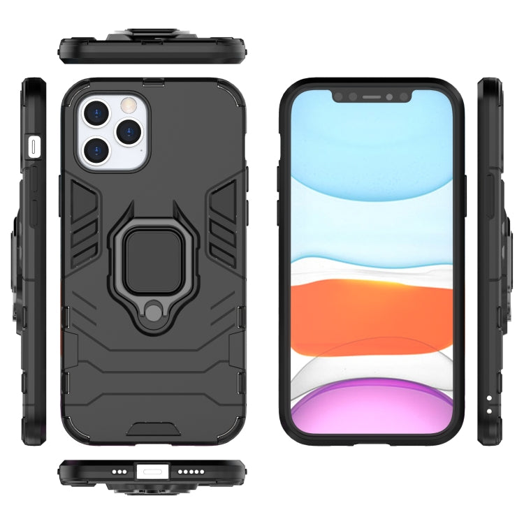For iPhone 12 / 12 Pro Shockproof PC + TPU Protective Case with Magnetic Ring Holder