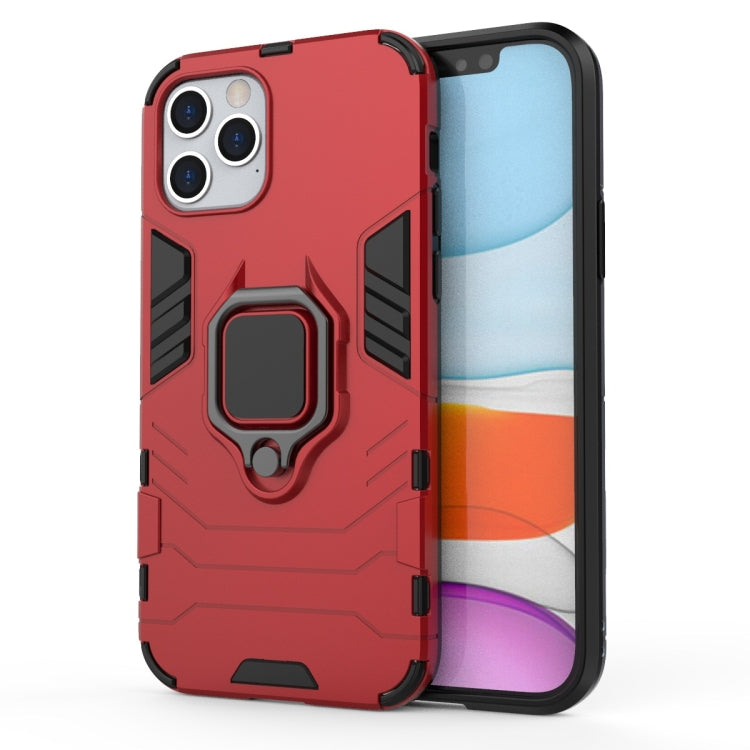 For iPhone 12 / 12 Pro Shockproof PC + TPU Protective Case with Magnetic Ring Holder
