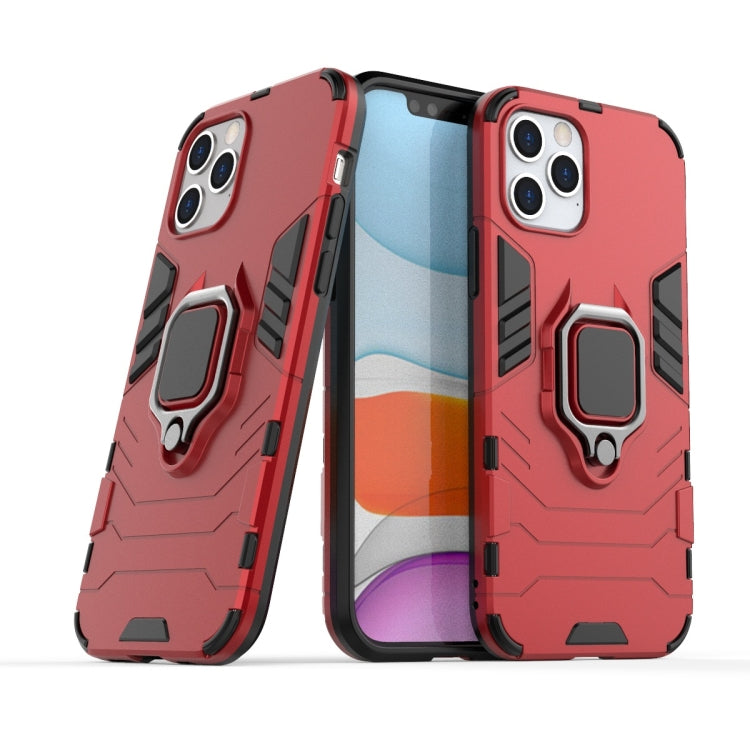 For iPhone 12 / 12 Pro Shockproof PC + TPU Protective Case with Magnetic Ring Holder