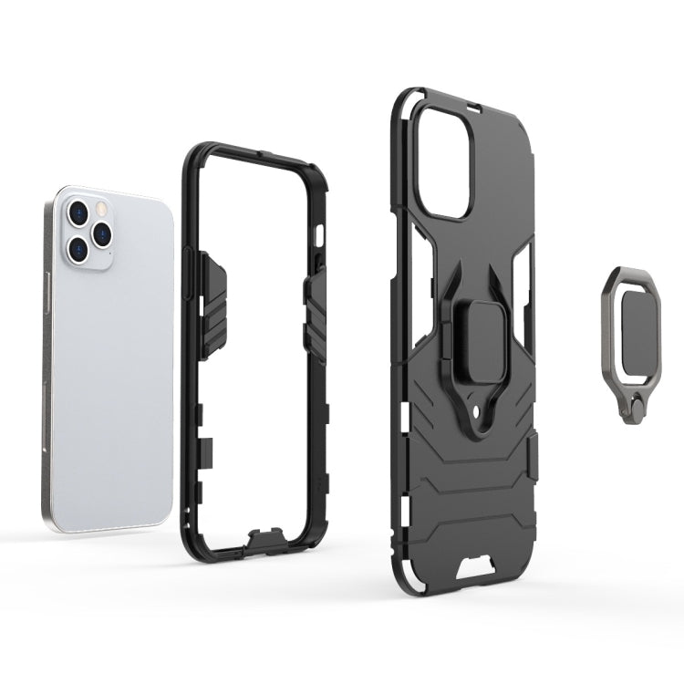For iPhone 12 / 12 Pro Shockproof PC + TPU Protective Case with Magnetic Ring Holder